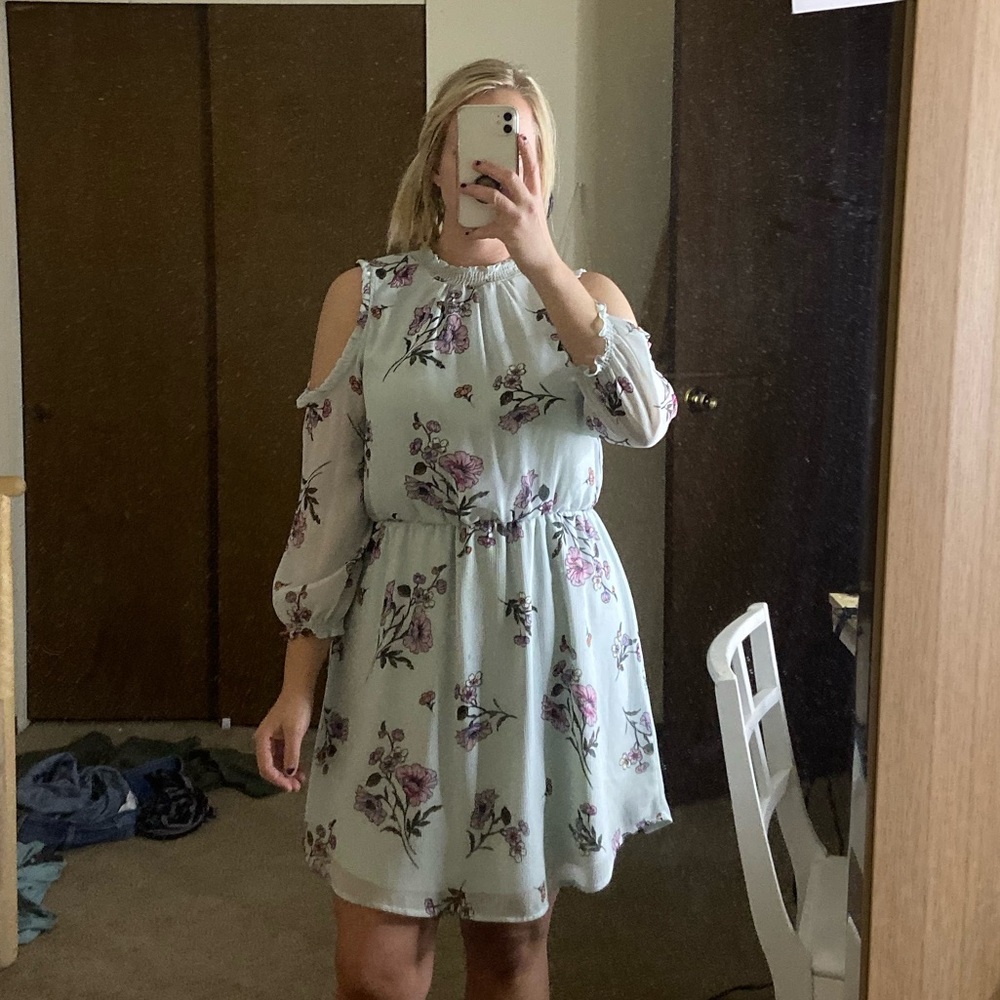 Floral Cold Shoulder Dress